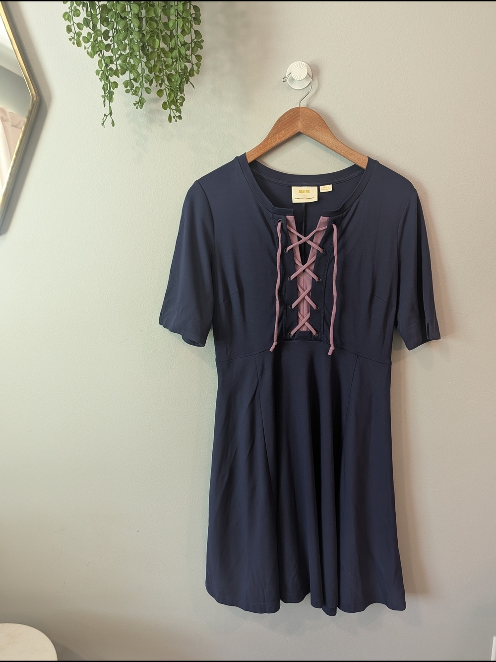 Anthropologie Maeve Lace-Up Fit & Flare Dress  Size Small